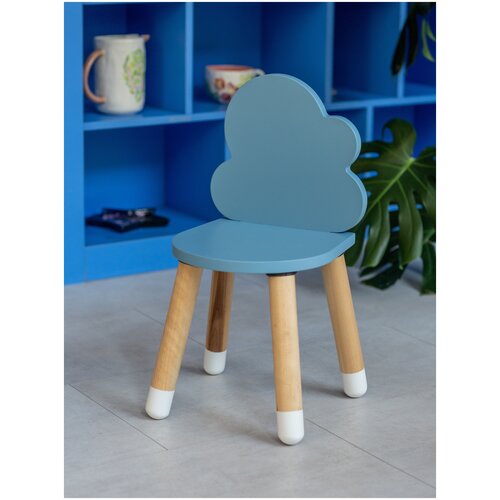 фото Детский стул "облако" для малыша/ детский стульчик деревянный, белый ярмакс