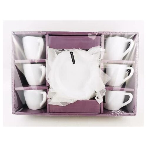 Чайный набор/ 12 предметов/ кружка 220 мл/ белый/ ТМ BONAFFINI