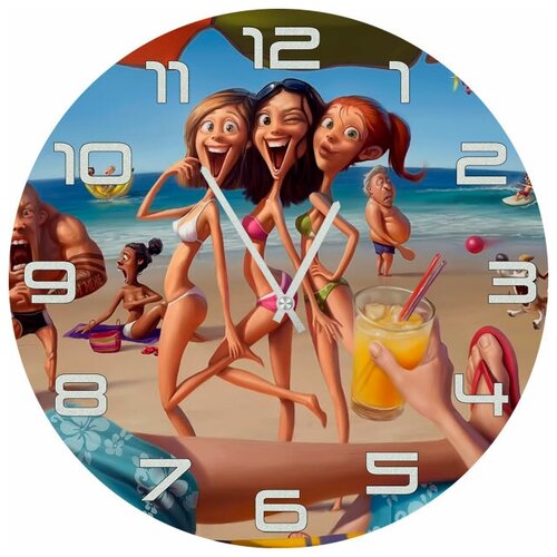 фото Svs настенные часы svs 4002511 карикатуры на пляже