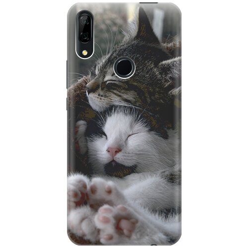 фото Силиконовый чехол на huawei p smart z / y9 prime (2019) / honor 9x / 9x premium / хуавей п смарт зет / у9 прайм (2019) / хонор 9х / 9х премиум с принтом "отдыхающие котики" gosso