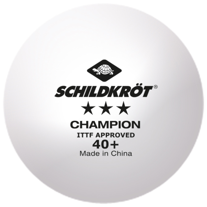 Мяч н/т Schildkröt 3* Champion ITTF, белый (3 шт.)