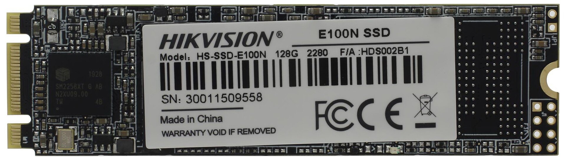 SSD M.2 HIKVision 128GB E100N Series (SATA3, up to 530/450MBs, 3D TLC, 35TBW, 22x80mm)