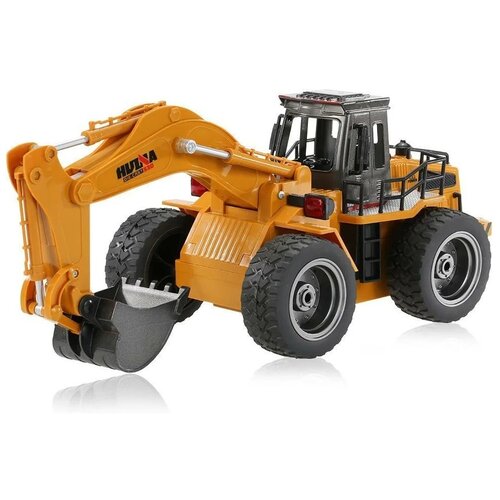 радиоуправляемый бульдозер hui na toys 2 4g 9ch 1 24 rtr Экскаватор HuiNa 1530, 1:16, 41 см, желтый/черный