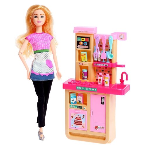 Кукла-модель «Кондитер Мария», шарнирная, с мебелью и аксессуарами, в фартуке