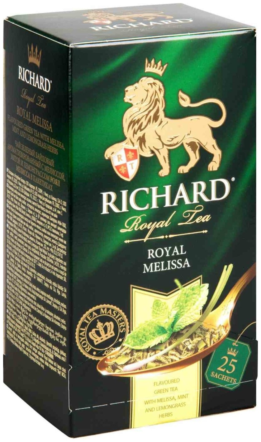 Чай зелёный Richard Royal Melissa, 25х2 г - фотография № 1