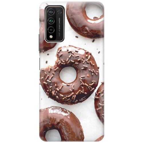 фото Силиконовый чехол на honor 10x lite / хонор 10х лайт с эффектом блеска "пончики в шоколадной глазури gosso
