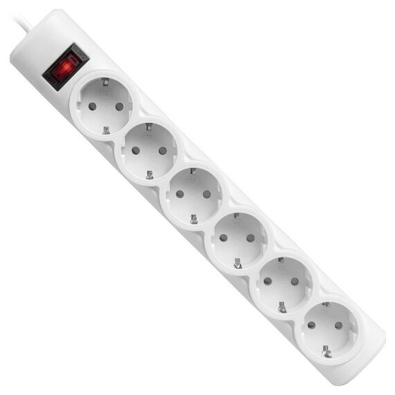 Сетевой фильтр Defender DFS 151 6 Sockets 1.8m White 99489