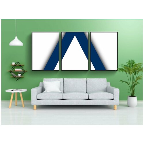 фото Набор модулных постеров для интерьера "треугольник, трехсторонний, геометрические фигуры" 60x90 см. в тубусе, без рамки lotsprints