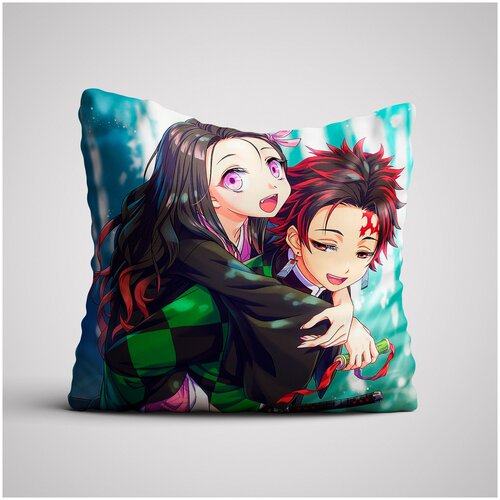 Декоративная подушка аниме Клинок, рассекающий демонов/Незуко/Танджиро