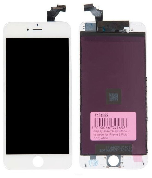 Дисплей в сборе с тачскрином для Apple iPhone 6 Plus (AAA), белый / комплектующие для смартфонов