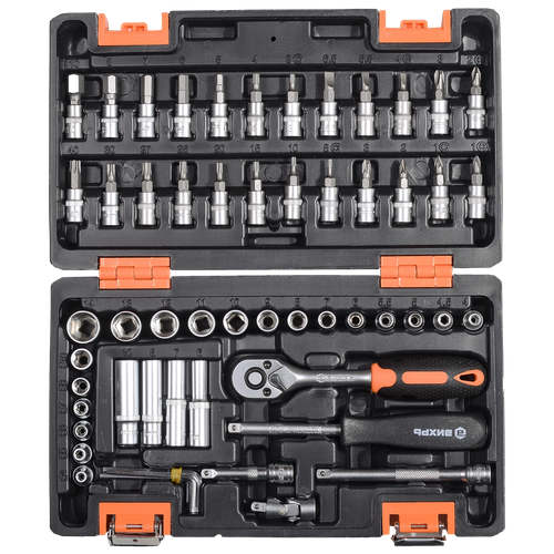Набор инструментов вихрь, 1/4, 57 предм, кейс
