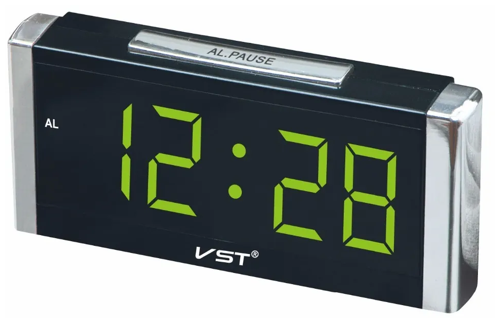 Часы настольные VST-731T-2 зеленые говорящие