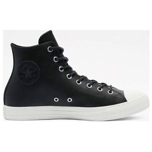 фото Кеды converse colour leather chuck taylor all star high top 170100 кожаные черные (40)