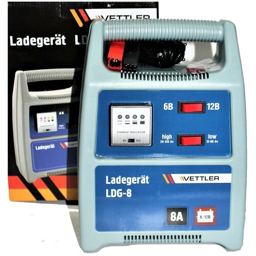 Зарядное устройство для автомобиля VETTLER LDG-8 12V 8A для АКБ до 120 Ач 325000₽