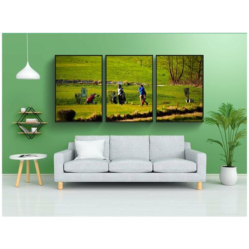фото Набор модулных постеров для интерьера "гольф, играть в гольф, гольфисты" 60x90 см. в тубусе, без рамки lotsprints