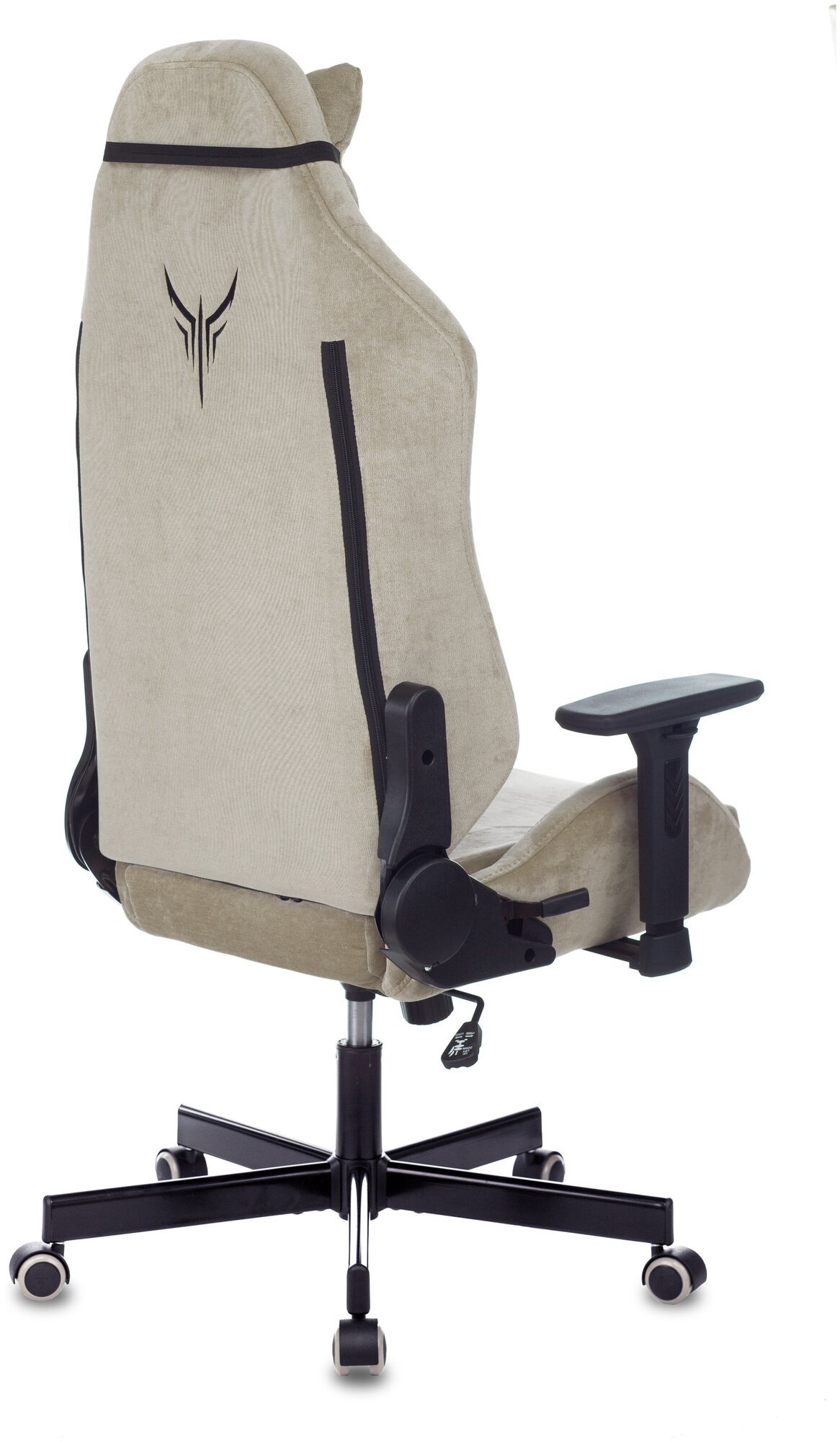 Кресло игровое Knight N1 Fabric бежевый Light-21 с подголов. крестовина металл - фотография № 10