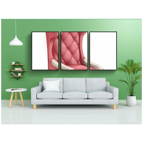 фото Набор модулных постеров для интерьера "стул, кресло, розовый" 60x90 см. в тубусе, без рамки lotsprints