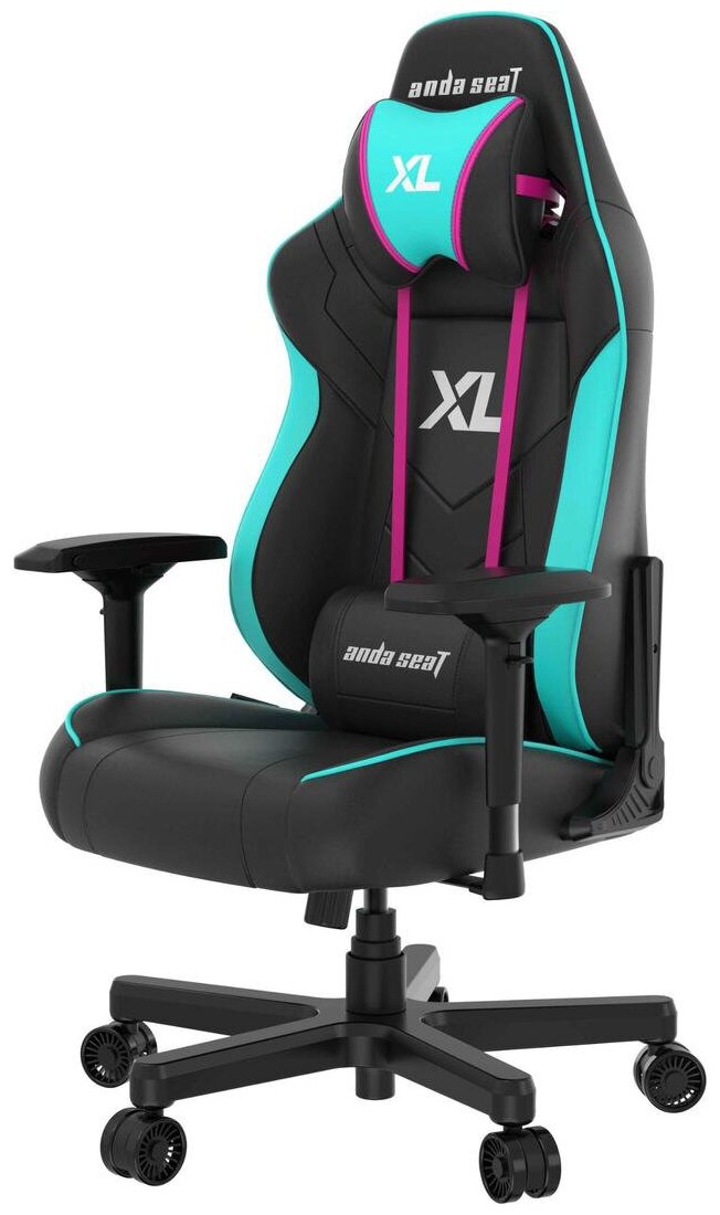 Игровое компьютерное кресло Anda Seat Excel Edition, чёрный/бирюзовый