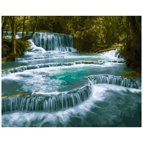 Картина по номерам Водопад в Лаосе, 40x50 см картина по номерам лесной водопад 40x50 см