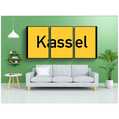 фото Набор модулных постеров для интерьера "кассель, гессе, знак города" 60x90 см. в тубусе, без рамки lotsprints