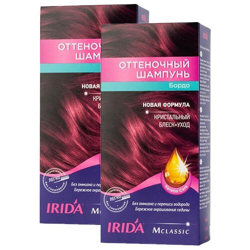 Купить Оттеночный шампунь IRIDA бордо 150мл. (набор 2 уп. по 75 мл.) оттеночное средство для волос, тонирующее средство