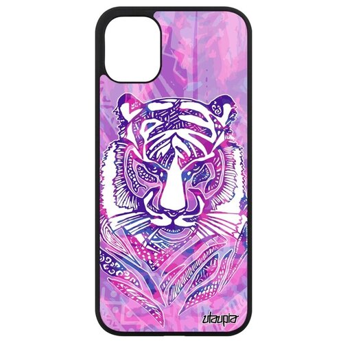 фото Красивый чехол на смартфон // apple iphone 11 // "тигр" сибирь тайга, utaupia, розовый