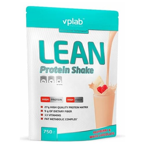 Vplab, Lean Protein Shake, 750 г (печенье и сливки) vplab протеиновый молочный коктейль vplab protein milkshake 500 г ваниль