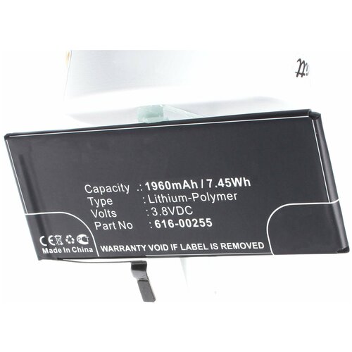 Аккумулятор iBatt iB-B1-M1269 1960mAh для Apple 616-00255 аккумулятор ibatt ib b1 m1269 1960mah для apple 616 00255