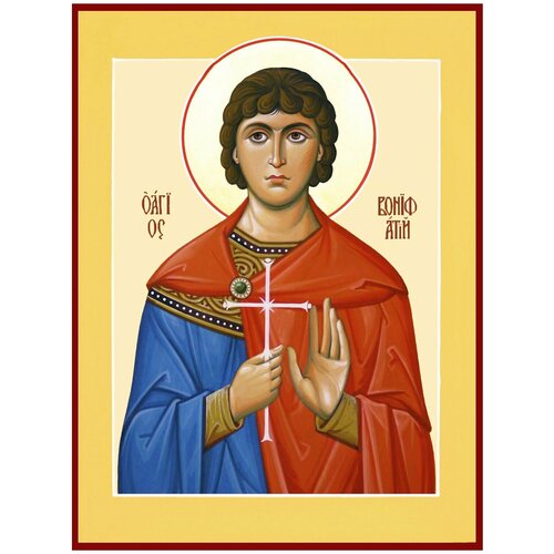 Рукописная икона "Святой Вонифатий Тарсийский"