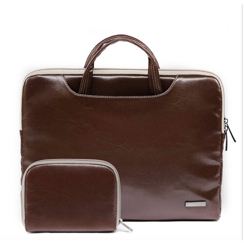 фото Сумка- портфель mypads m120-939 для ноутбука honor msi lenovo redmibook, matebook, magicbook 15.6/ 16.0" дюймов из качественной эко- кожи + сумочка для аксессуаров коричневая