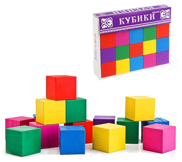 Кубики "Цветные" 20 элементов