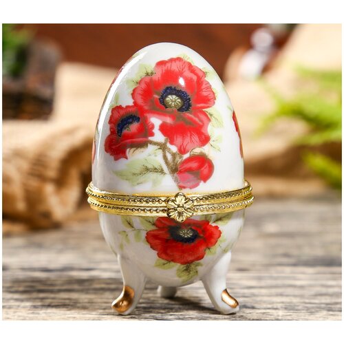 Пасхальное яйцо шкатулка для украшений, керамический сувенир 8 см