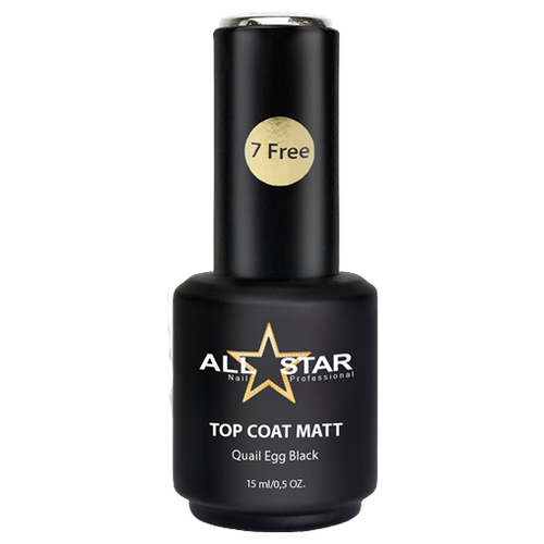 Матовый топ для гель-лака Top Coat Matt All Star Quail egg Black, 15 мл