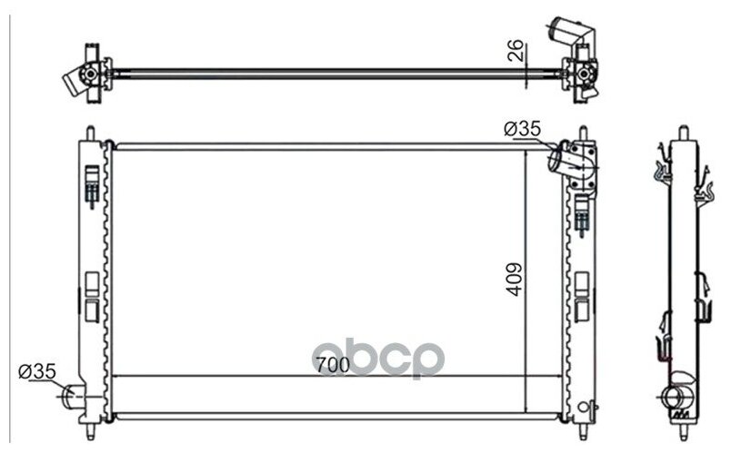 Радиатор Mitsubishi Lancer 1.5/1.8/2.0/2.0d 07-/Asx 10-/Outlander Xl/Citroen C-Crosser/Peugeot 4007 Sat арт. SG-MC0088-07-R