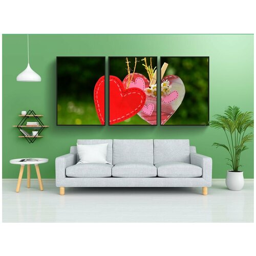 фото Набор модулных постеров для интерьера "сердце, любовь, красное сердце" 60x90 см. в тубусе, без рамки lotsprints