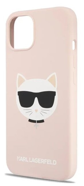 Lagerfeld для iPhone 13 mini чехол Liquid silicone Choupette Hard Pink