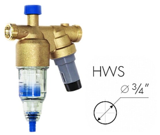 Водоочиститель BWT Diago HWS A с редуктором давления 100 мкм 3/4 НР(ш) х 3/4 НР(ш)