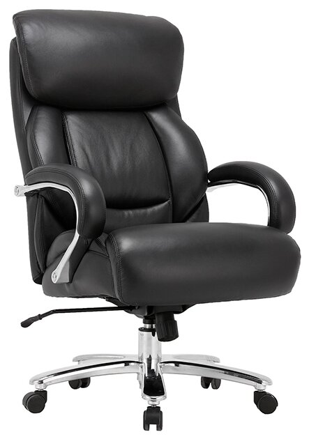 Кресло офисное BRABIX PREMIUM "Pride HD-100", нагрузка до 250 кг, натуральная кожа, черное, 531940