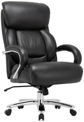 Компьютерное, офисное, удобное кресло для руководителя с подлокотниками Brabix Premium "Pride HD-100", до 250 кг, натуральная кожа, черное, 531940