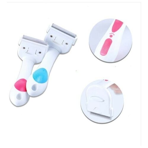 Инструмент для вычёсывания шерсти со сменным ножом Pet Necessities Soave, голубой