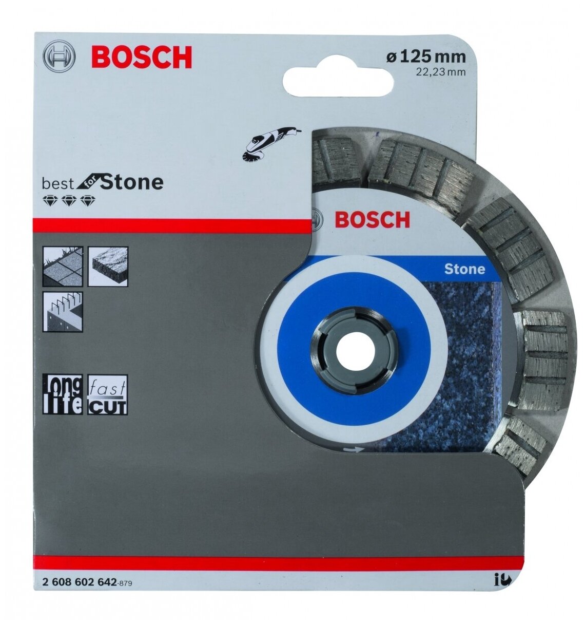 Bosch Диск алмазный Best for Stone, ф125x22.2x2.2мм, дкамня 2.608.602.642