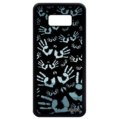фото Яркий чехол на смартфон // samsung galaxy s8 plus // "отпечаток ладони" рука след, utaupia, черный