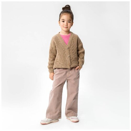 Кардиган детский Amarobaby KNIT, сиреневый, размер 110