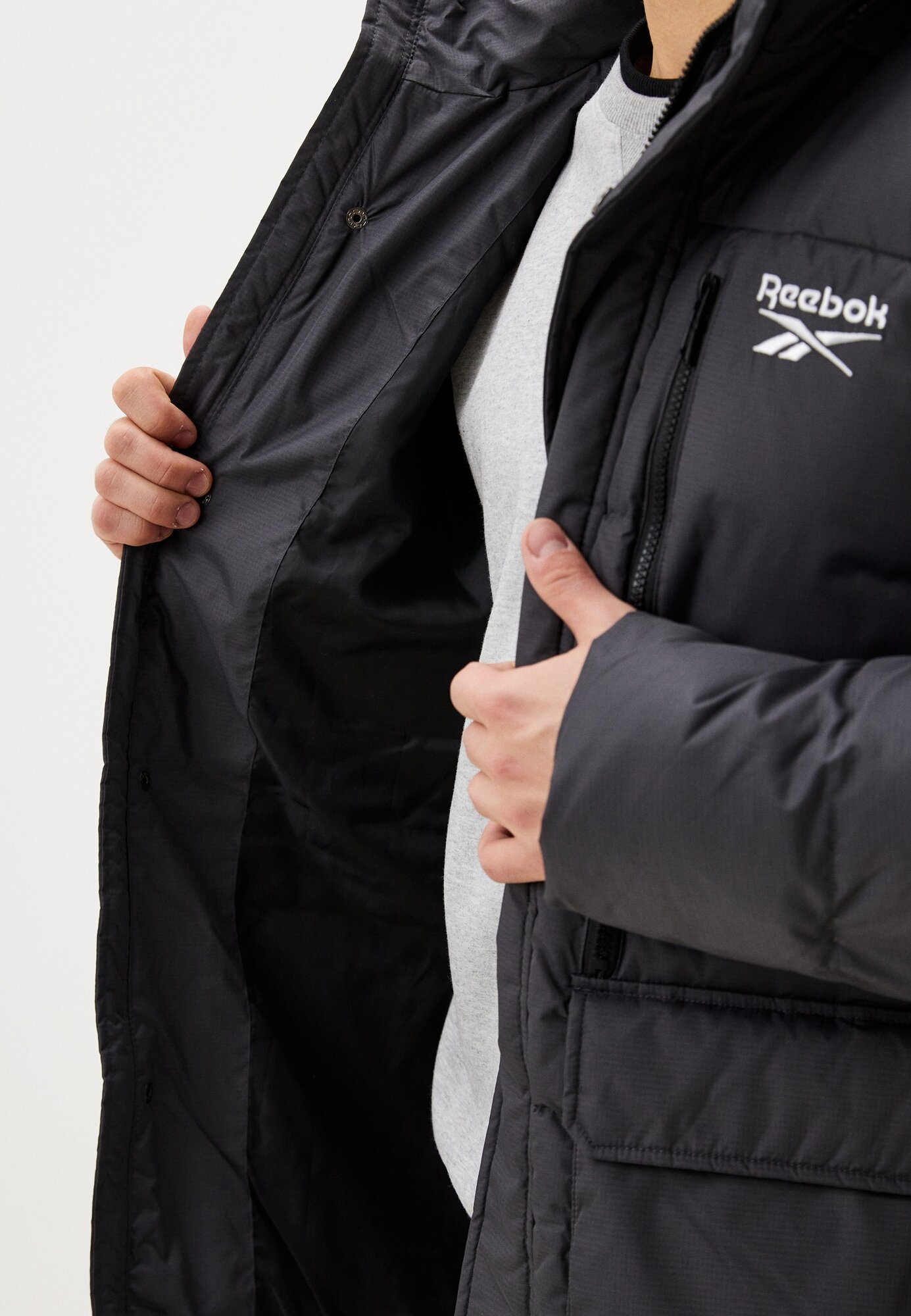 Куртка Reebok DOWN, размер M INT, серый — фото 1