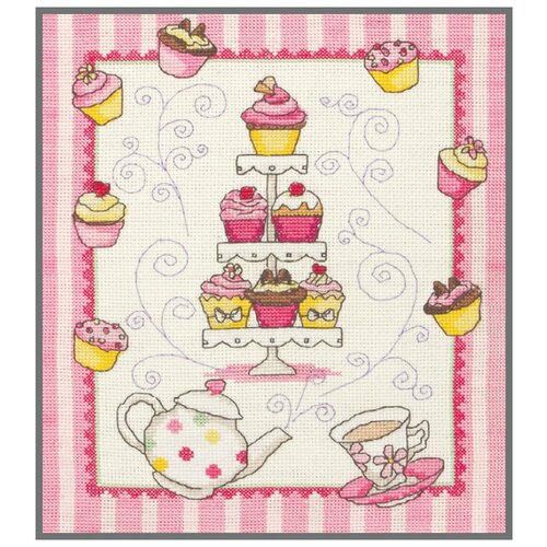 фото Набор для вышивания anchor cupcake 24*20см, mez, acs44