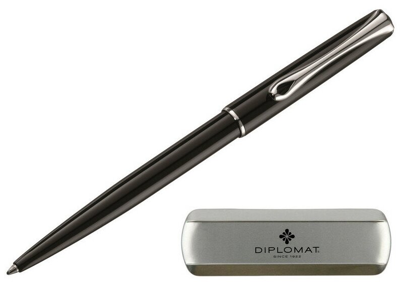 Ручка шариковая DIPLOMAT Traveller black lacquer синий D10424968 , 1 шт.