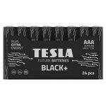 Tesla Батарейки Tesla BLACK AAA+ 24ks Alkaline AAA (LR03, минипальчиковая, термоусадочная плёнка/2 - изображение
