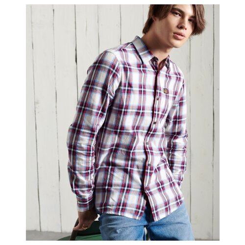 Рубашка с длинным рукавом, SuperDry, артикул: M4010347A, Цвет 5KP Notch Green Check, Размер 2XL