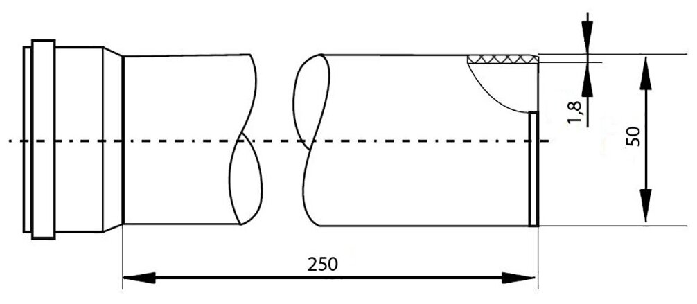 Канализационная труба RTP внутр полипропиленовая 50x18x250