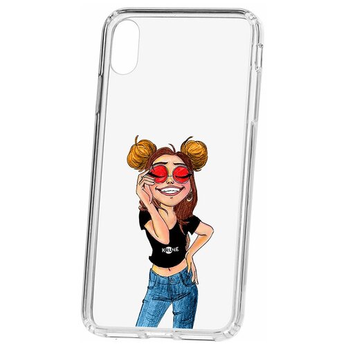 фото Чехол для apple iphone xs max kruche print smiling / чехол для apple iphone / чехол с рисунком / чехол с принтом / чехол для айфон / бампер на айфон / чехол накладка для iphone / противоударная накладка для iphone / защита для iphone / защита на айфон / cиликоновый чехол для iphone / пластиковый чехол на iphone / защитный чехол для iphone кruче